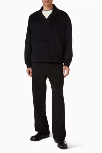 سترة بولو مزيج صوف بصف أزرار