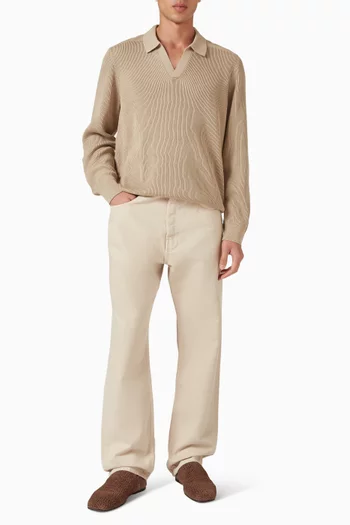 بنطال جينز دينم بقصة ساق مستقيمة