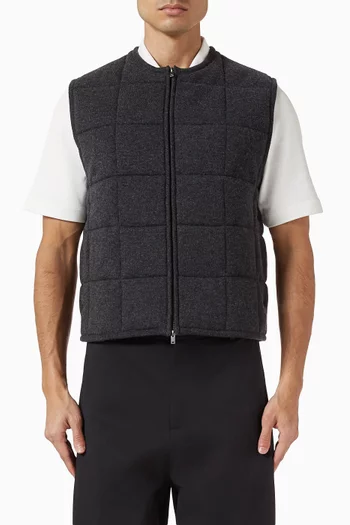 Padded Quilted Gilet in Merino Wool