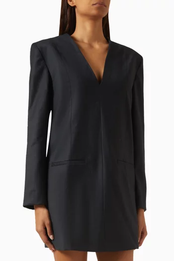 Tuxedo Dress in Wool-flannel