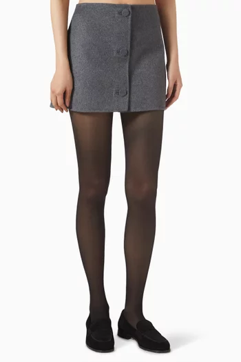 Buttoned Double-faced Mini Skirt