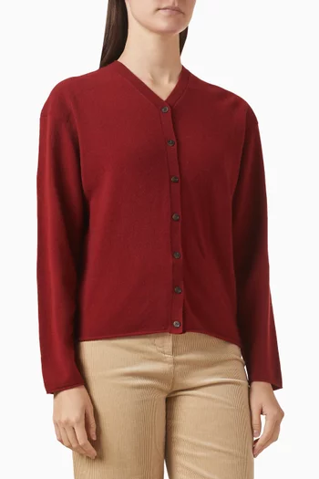 كارديغان صوف مارينو بفتحة رقبة على شكل حرف V‏