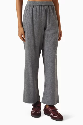Wide-leg Pants in Cotton-blend