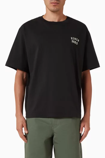 تي شيرت فضفاض بزهرة بوكي وقلب قطن