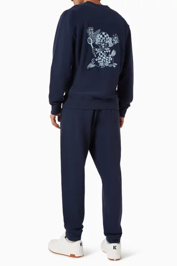 Badged Embroidered Sweatshirt in Cotton-wool