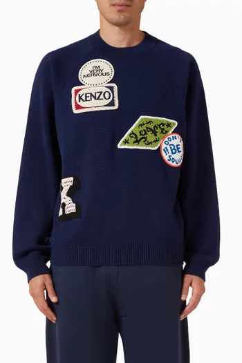 سترة مزينة بزهرة بوكي قماش منسوج