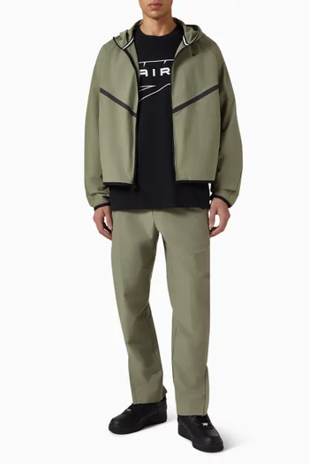 جاكيت شوري واقٍ من الرياح بتصميم منسوج بسحّاب كامل قماش معالج