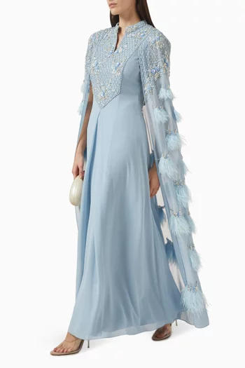 Fringe-trim Cape Kaftan