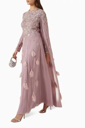 Fringe-trim Cape Kaftan