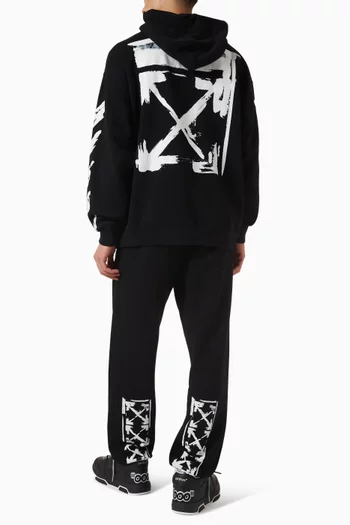 كنزة سكيت بغطاء رأس بشعار الأسهم بحبر قطن