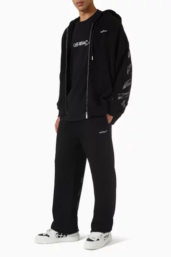 Scribble Diag Sweatpants in Cotton