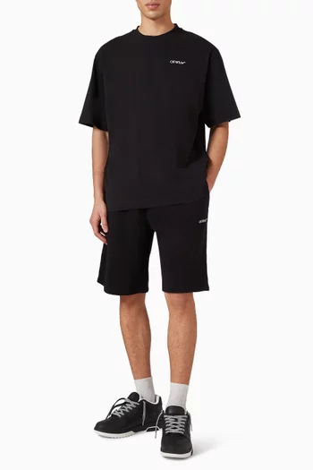 تي شيرت سكيت بنصف شعار الأسهم قطن