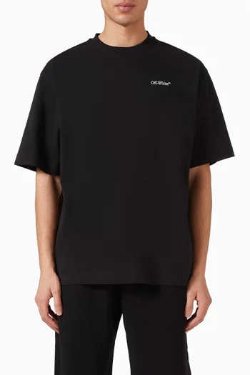 تي شيرت سكيت بنصف شعار الأسهم قطن