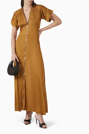 Zip Dress in Viscose Jersey