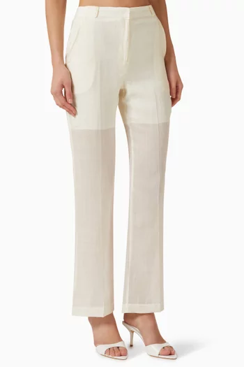 Arny Semi-Sheer Pants in Linen