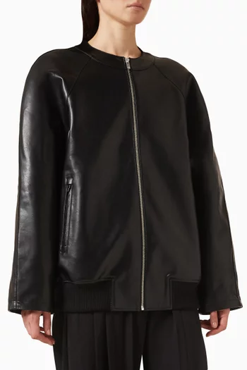 Zip Jacket in Faux-leather