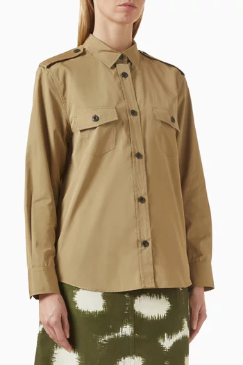 Point-collar Shirt in Cotton