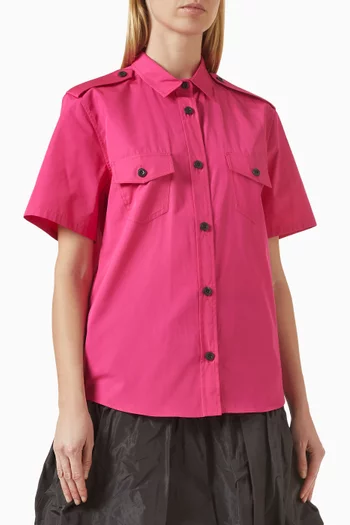 Point-collar Shirt in Cotton
