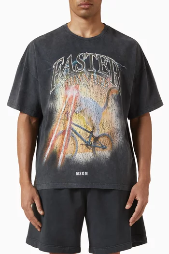 Oversized Printed T-shirt in Cotton Jersey