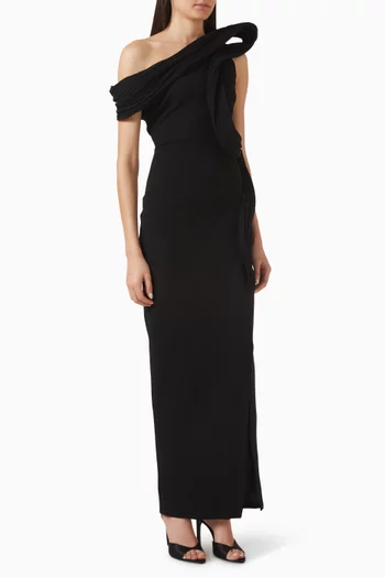 One-shoulder Asymmetrical Maxi Dress