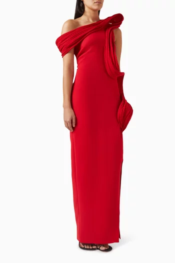 One-shoulder Asymmetrical Maxi Dress