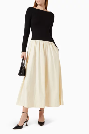 فستان أبيل منسوج من جيرسيه