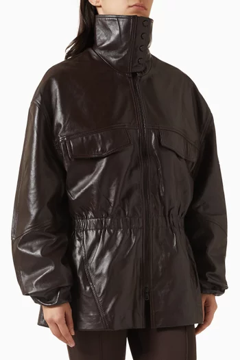 Carnaby Funnel-neck Jacket in Leather
