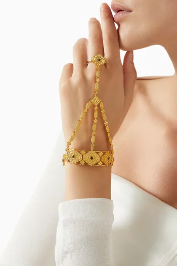 Kenza Hand Chain in 18kt Gold-plated Brass