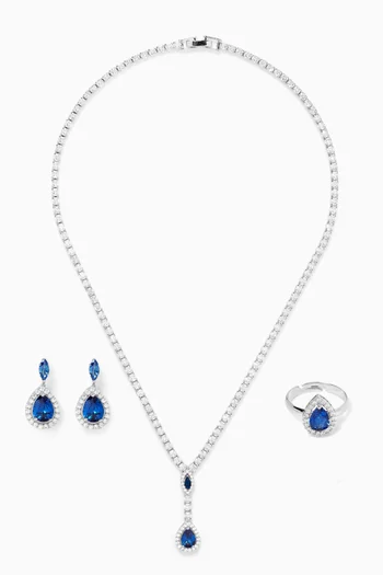 Nova 3-piece Necklace Set in Rhodium-plated Brass
