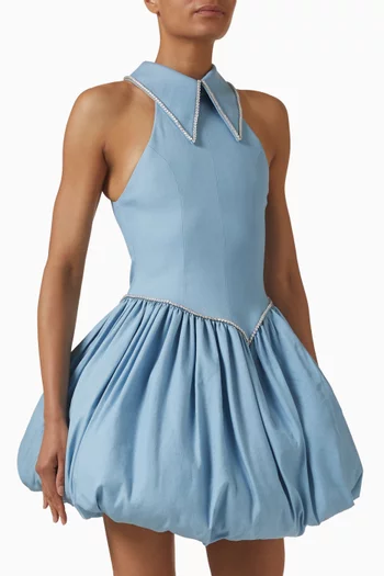 فستان قصير بياقة