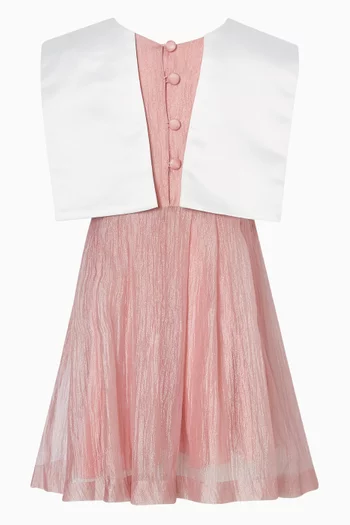 فستان مطرز بقلوب ستان