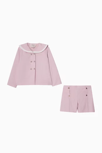 طقم بتصميم بحارة بلوزة وشورت