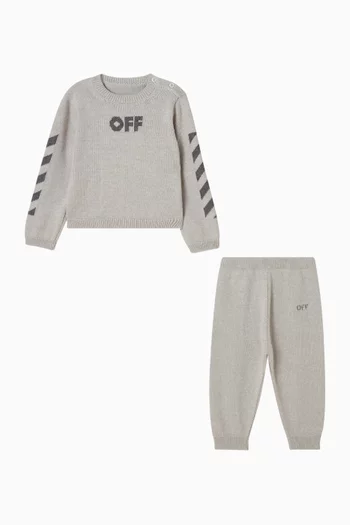 Intarsia-Knit Logo Tracksuit Set