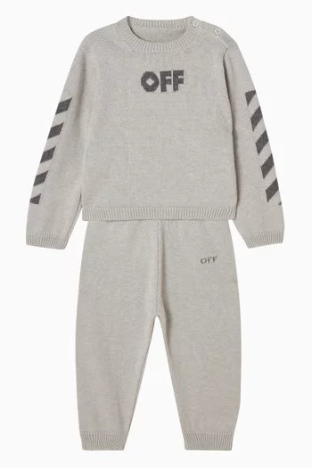 Intarsia-Knit Logo Tracksuit Set