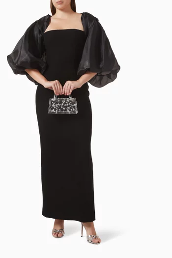 Bolero & Maxi Dress Set in Chiffon & Crepe