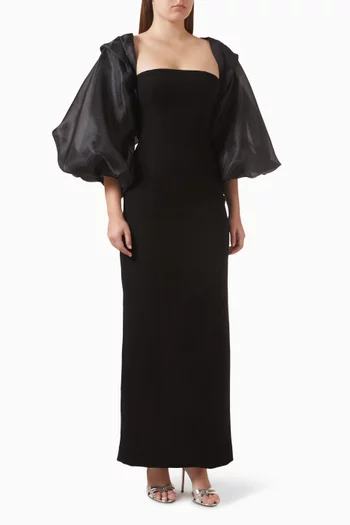 Bolero & Maxi Dress Set in Chiffon & Crepe