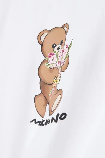 تي شيرت بدب وشعار الماركة قطن جيرسيه