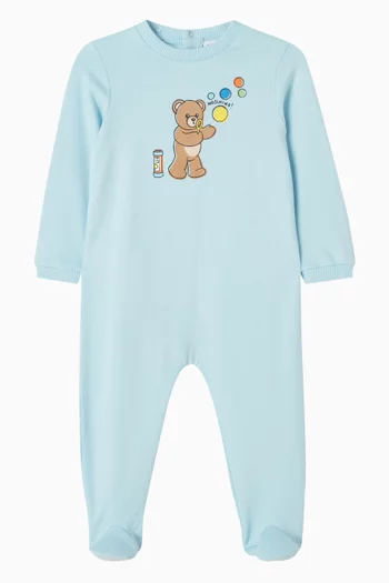 Bear-print Sleepsuit in Cotton-jersey