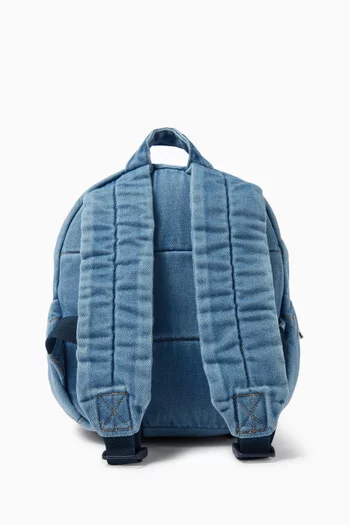 Logo Patch Backpack in Denim