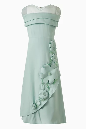 فستان طويل بنقشة زهور