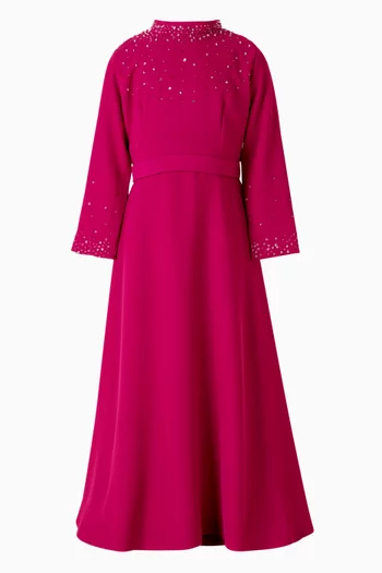 Cape Embellished Maxi Dress