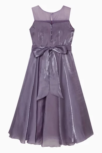 فستان سهرة طويل بزهور بارزة