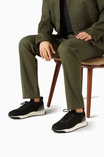 سنيكرز فلين قماش منسوج وجلد