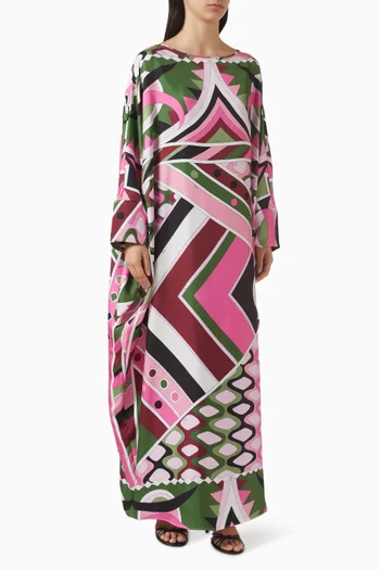 فستان طويل بنقشة فيفارا حرير تويل