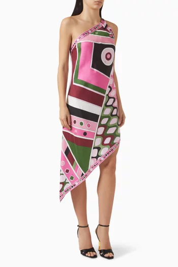 Vivara-print Dress in Silk Twill