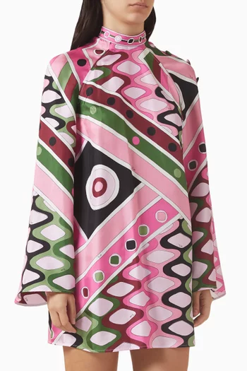 فستان ميني بنقشة فيفارا حرير تويل