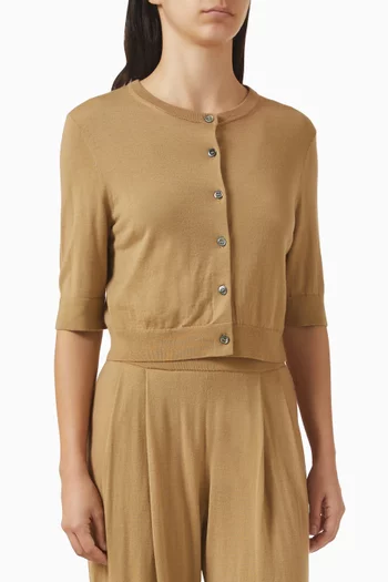 Button-up Cardigan in  Wool-cashmere