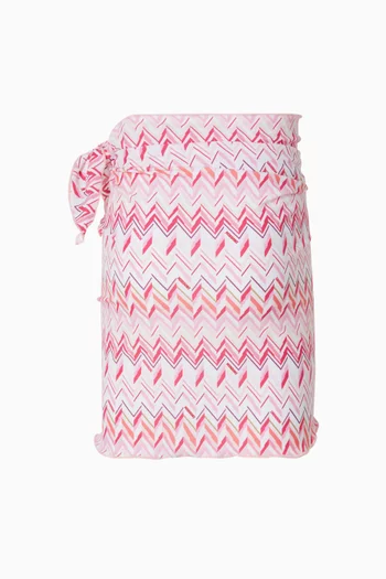Zig Zag-print Pareo Skirt