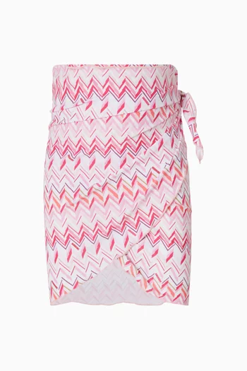Zig Zag-print Pareo Skirt