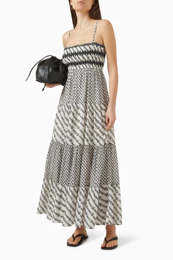 Levante Shirred Maxi Dress